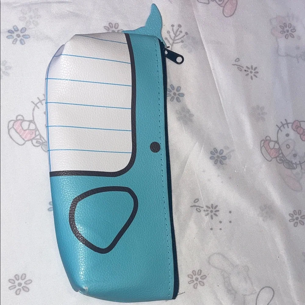 Blue and White Whale Pencil Case